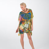 Short Kaftan -  Bright Marble Print