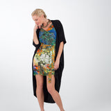 Short Kaftan -  Bright Marble Print