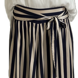 SKIRT PANTS / Navy Oyster Stripe