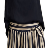 SKIRT PANTS / Navy Oyster Stripe