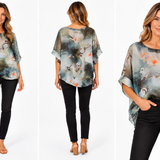 Top with tank attached - Olive Lilly Print