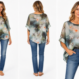 Top with tank attached - Olive Lilly Print