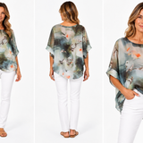 Top with tank attached - Olive Lilly Print