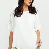 Round Neck Top - White