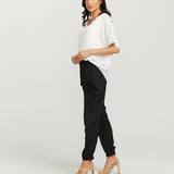 Maternity V Neck Top - White with super soft lining