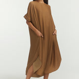 Staple Round Neck Maxi Dress - sage green