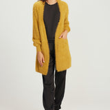 Mid Length Fluffy Cardigan - Khaki