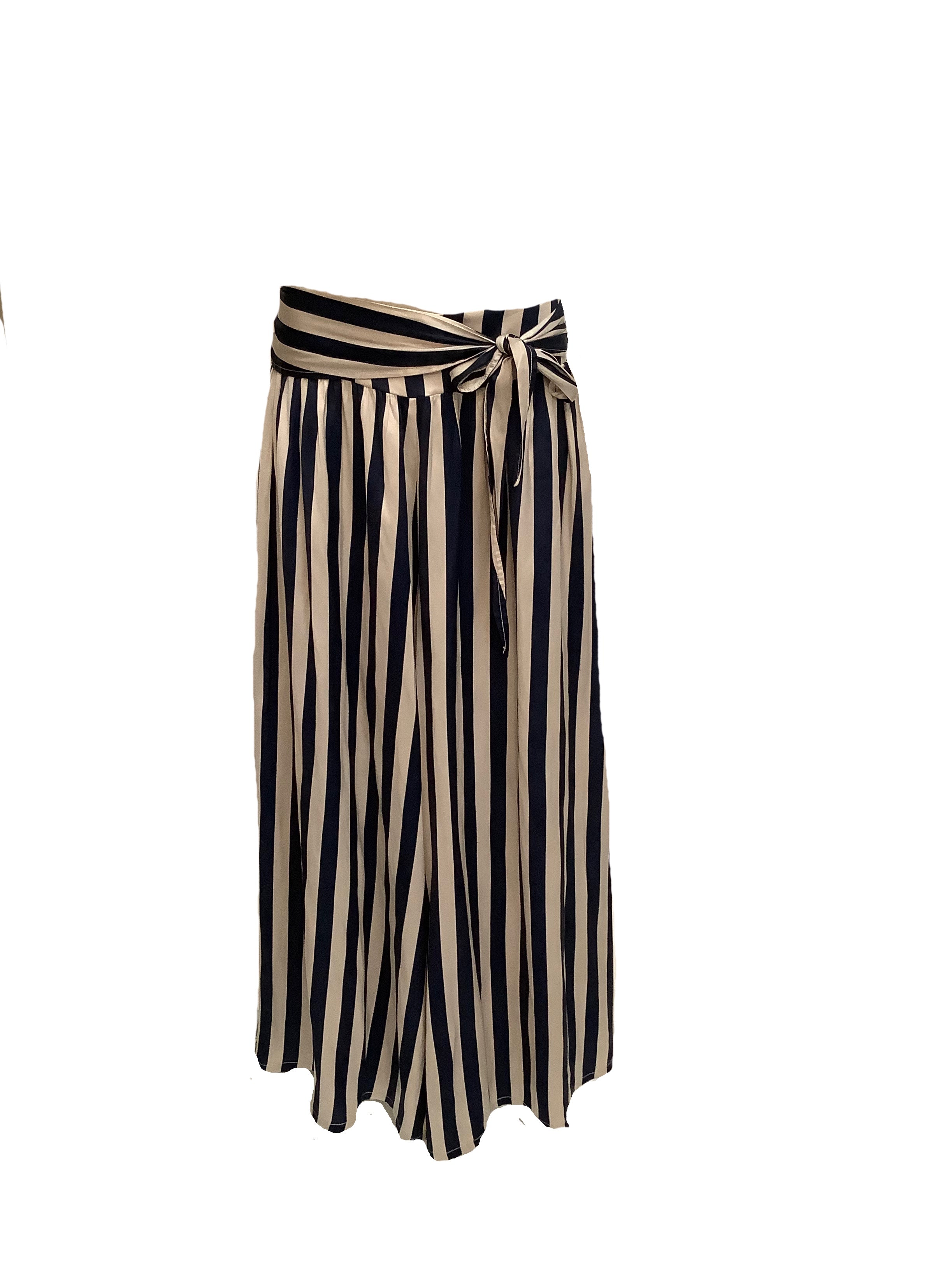 SKIRT PANTS / STRIPED NAVY OYSTER / PRE ORDER ONLY available end OCT early NOV