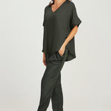 V Neck Top - Sage Green