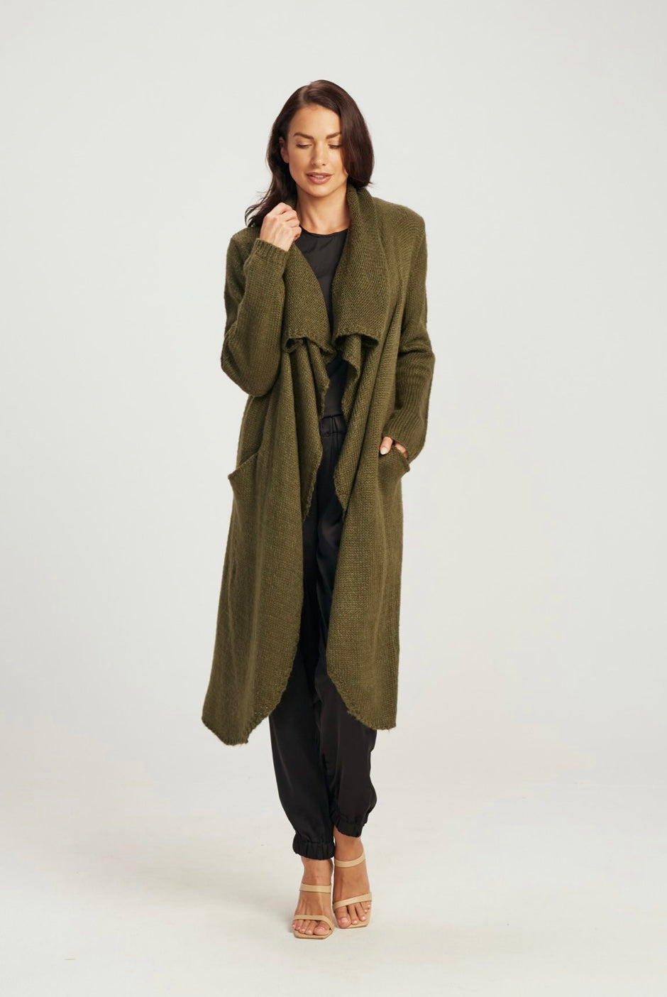 Waterfall Cardigan - Khaki