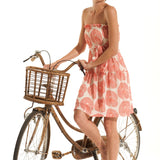 Short Tiered Dress  - Red and Vanilla Print