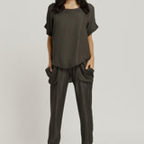 Round Neck Top - Sage Green