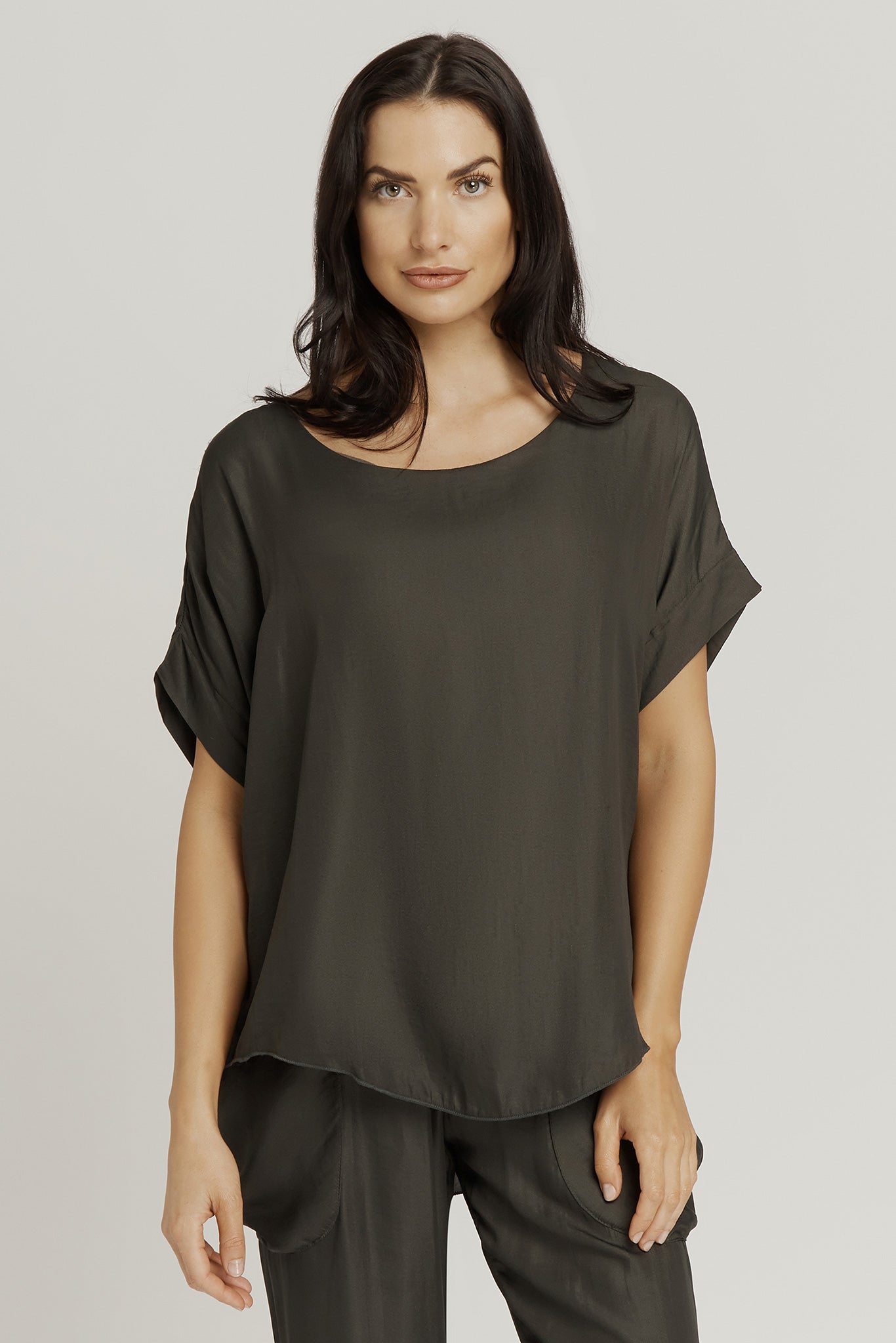 Round Neck Top - Sage Green