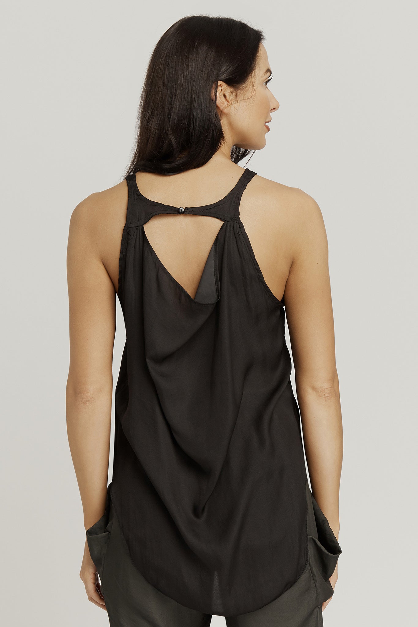 Tank with Draping Back - Black