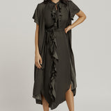 Frill Dress - Sage Green