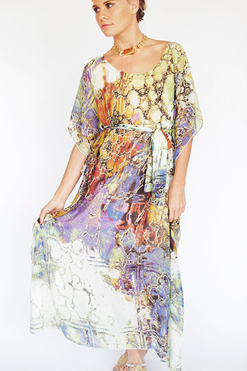 Maxi Kaftan - Purple Marble