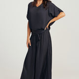 V Neck Top - Navy