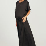 Maternity STAPLE Round Neck Top - Black