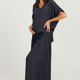 V Neck Top - Navy