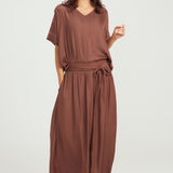 Skirt Pants - Chocolate Plum